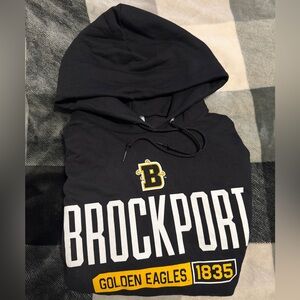 Unisex Medium Champion Black Brockport College Athletic Hoodie Sweatshirt